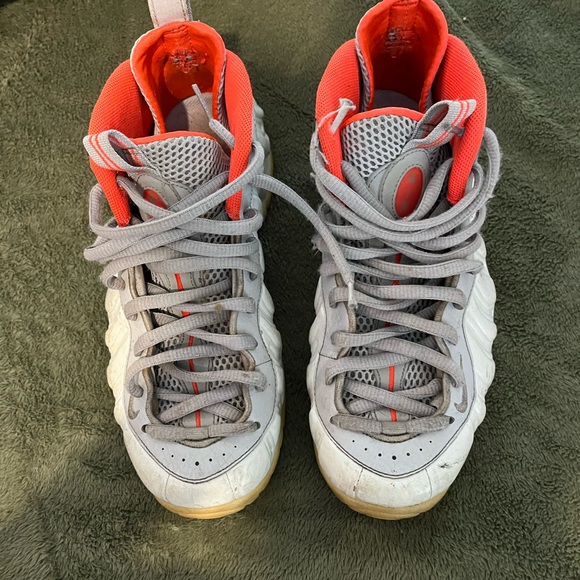 Other - Foam posits. Gray and Orange High-Top Athletic Sneakers